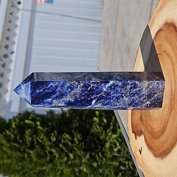 Sodalite Tower with Native Silver Inclusions AAA Quality 720 grams 7.5" tall - Picture 1 of 5